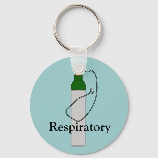 Respiratory Therapy Oxygen Tank Design Keychain (Front)