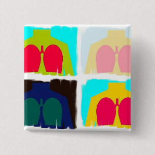 Respiratory Therapy X-Ray Lungs Button RT