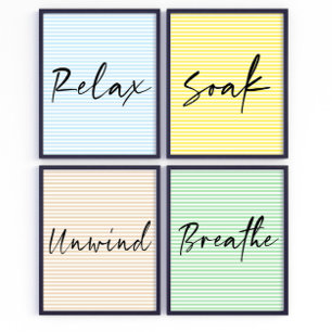 Respire l'Ecriture Salle de bain poster d'art mur