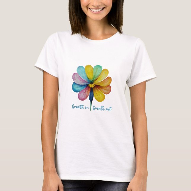 Respire, respirer l'aquarelle fleurie T-Shirts (Devant)