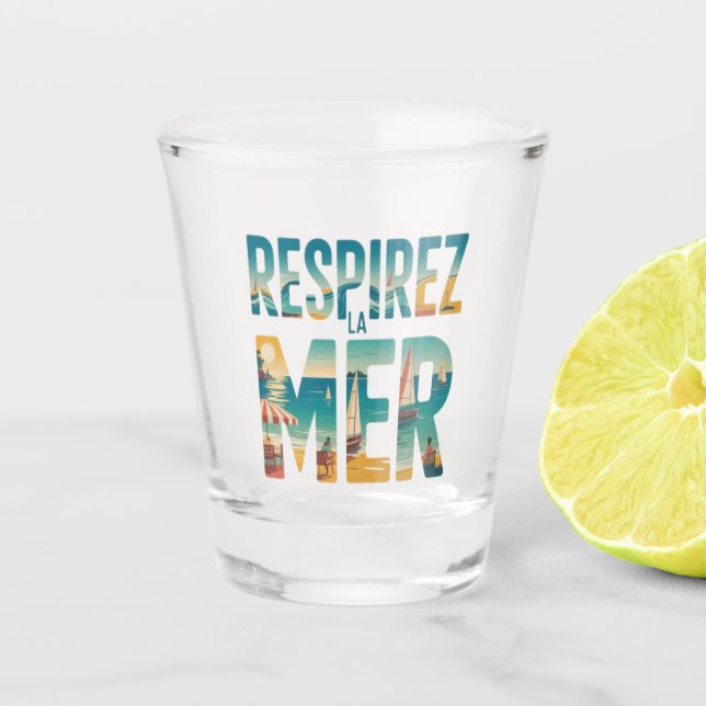 Respirer a Mer Shot Glass (Front)