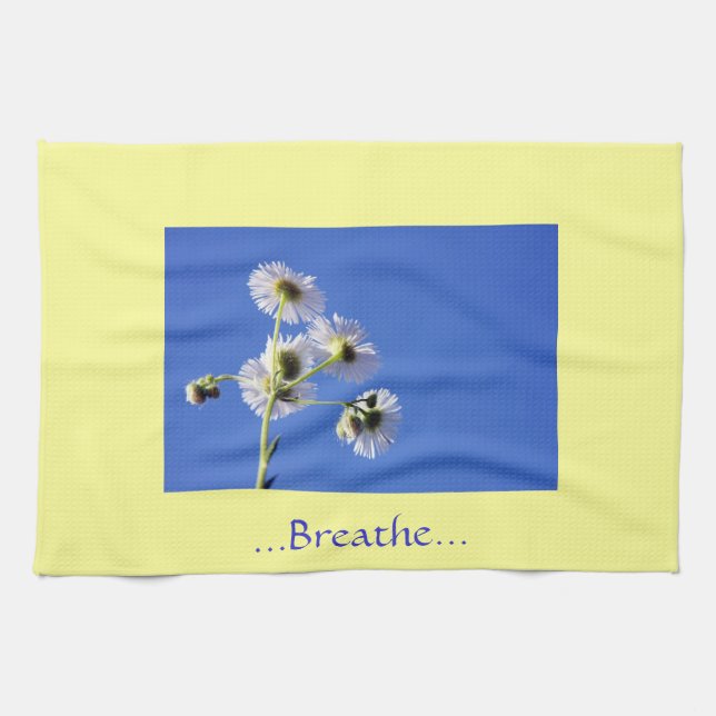 Respirer La Citation Serviettes De Plat Jaune/Bleu (Horizontal)