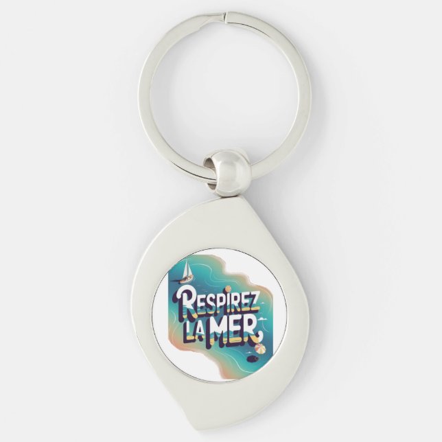 Respirey la mer keychain (Front)
