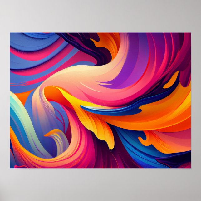Resplendent Chroma: Abstract Colourful Landscape E Poster (Front)