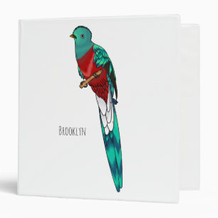 Resplendent quetzal bird cartoon illustration  binder