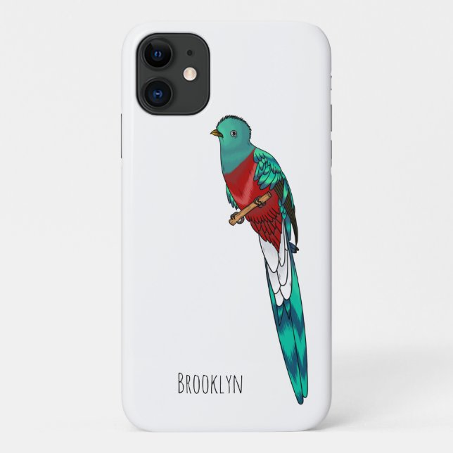 Resplendent quetzal bird cartoon illustration  Case-Mate iPhone case (Back)