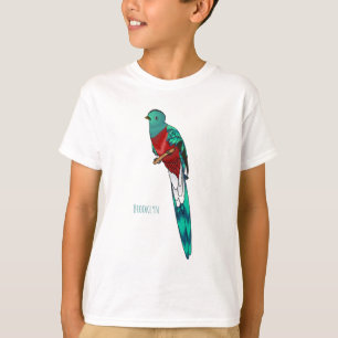 Resplendent quetzal bird cartoon illustration T-Shirt