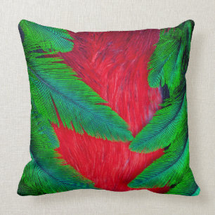 Resplendent Quetzal feather design Throw Pillow