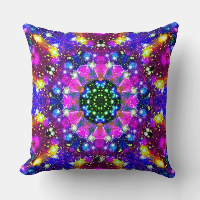 Resplendent Stellar Kaleid Throw Pillow (Front)