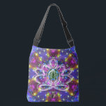 Resplendent Zen Lotus Crossbody Bag<br><div class="desc">In a stellar kaleidoscope the spirit of the Zen Lotus centers its energy. Center your energy and become as one with this cosmic tote of the new age. Pack your bag with your mat and block and blanket and head for the ashram to do your practice. Perfect for all your...</div>
