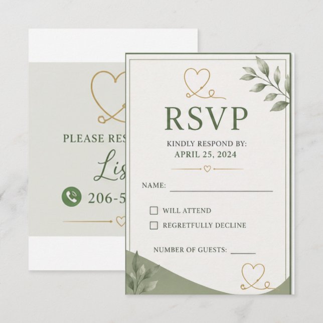 Respons card (Front/Back)