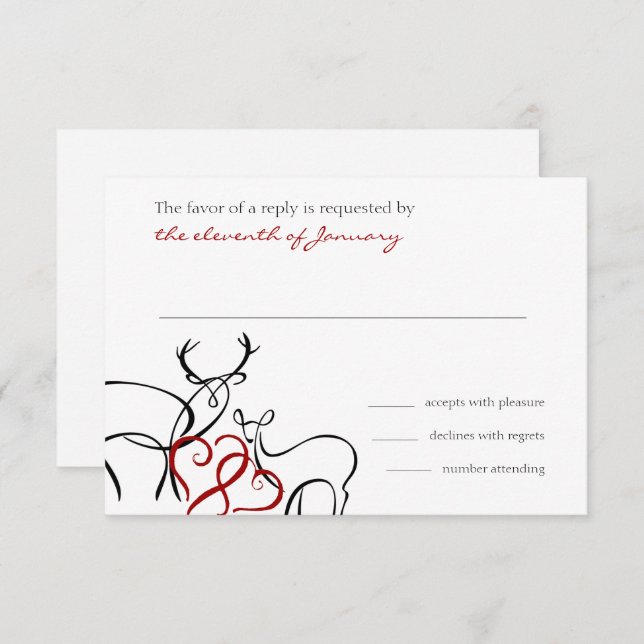Response Card Buck and Doe in Love (Front/Back)