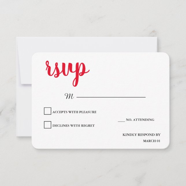 Response Reply Modern Plain Minimalist Red White (Front)