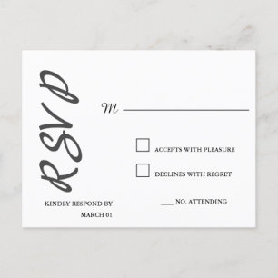 Response Reply Modern Plain Minimalist Simple Postcard