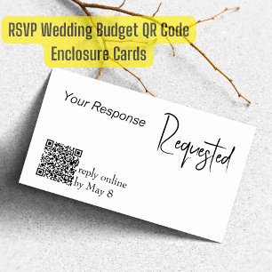 Response Requested RSVP Wedding Budget QR Code Business Card