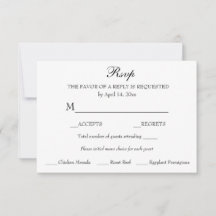 Response RSVP Minimalist Classic Elegant