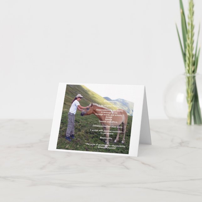 "Responsibility" affirmation note card (blank) (Front)