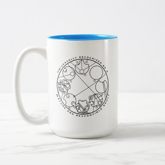Responsible Adult - Circular Gallifreyan Two-Tone Coffee Mug (Left)