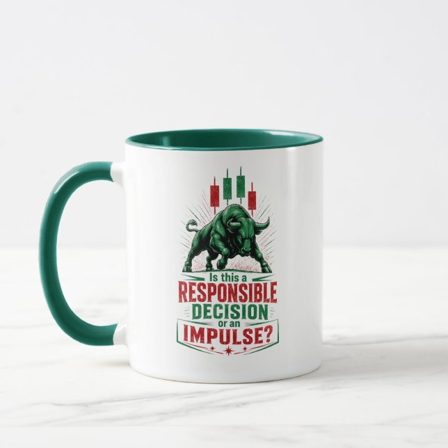 Responsible Decision or Impulse Bull Trading Minds Mug (Left)