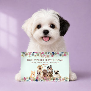 Responsible Dog Breeder Watercolor Puppy Business Card