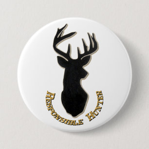 Responsible Hunter Deer Pattern Button