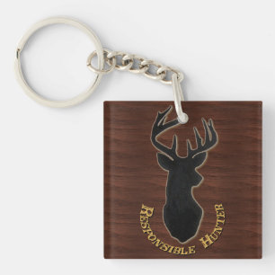 Responsible Hunter Deer Pattern Key Chain