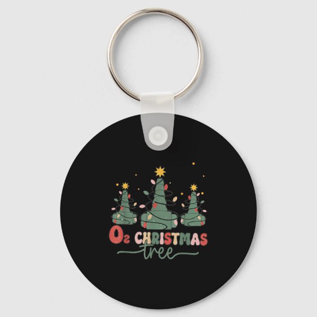 Resratory Therast Christmas Retro Oh Christmas Tre Keychain (Front)