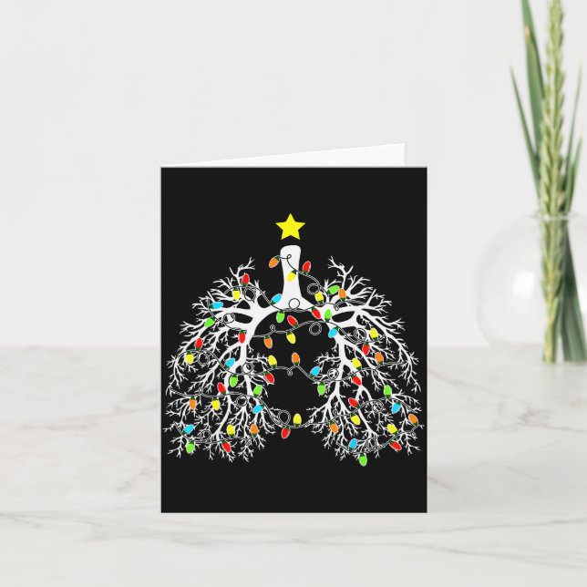 Resratory Therast Lung Christmas Lights Rt Pulmono Card (Front)