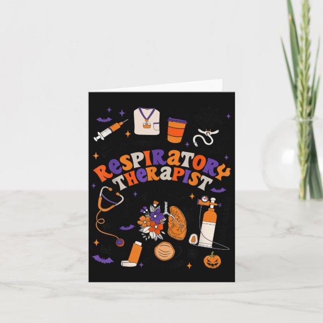 Resratory Therast Shirt Halloween Resratory Theras Card (Front)