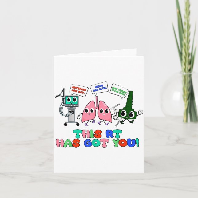 Resratory Therast Valentine’s Day Design Lung Squa Card (Front)
