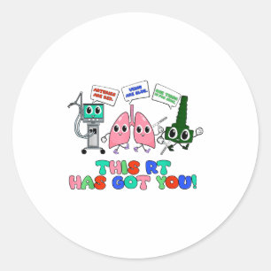 Resratory Therast Valentine’s Day Design Lung Squa Classic Round Sticker