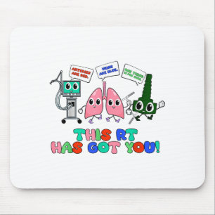 Resratory Therast Valentine’s Day Design Lung Squa Mouse Pad