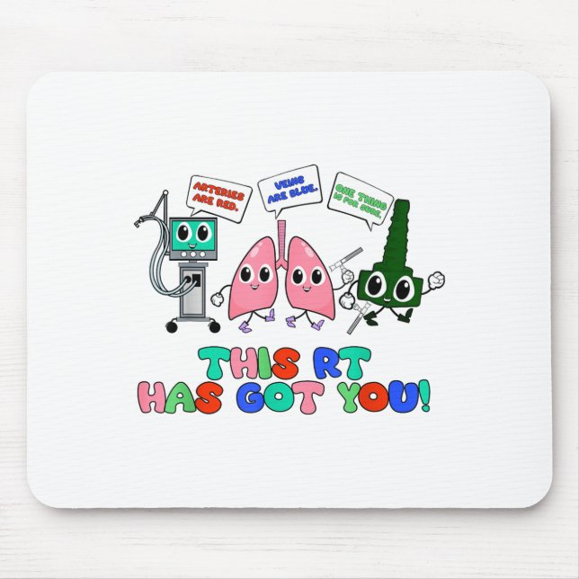 Resratory Therast Valentine’s Day Design Lung Squa Mouse Pad (Front)