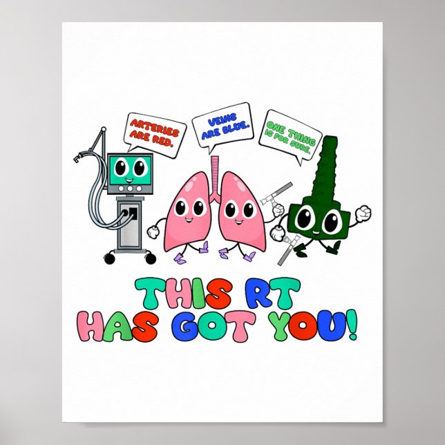 Resratory Therast Valentine’s Day Design Lung Squa Poster (Front)