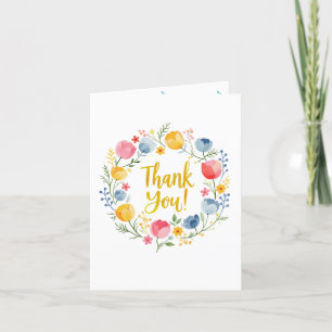 Ressort Aquarelle Florale Baby shower Merci voitur