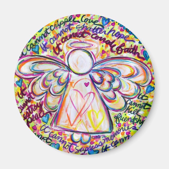 Ressort Coeurs Cancer Angel Magnet (Devant)