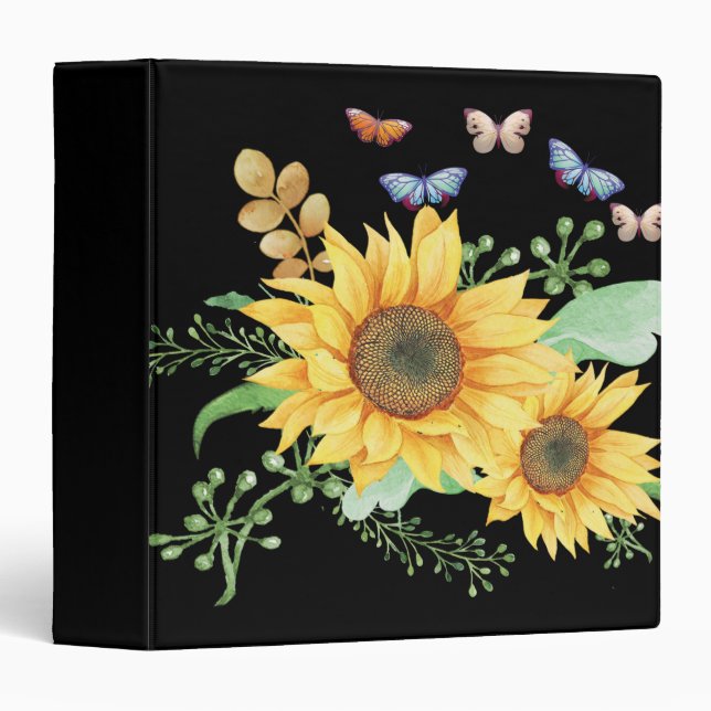ressort de tournesol 3 anneau classeur (Devant/Côté)