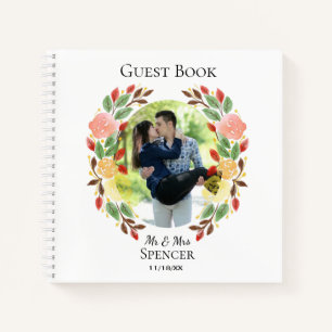 Ressort Floral Aquarelle Wreath Photo Livre d'invi