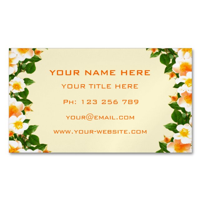Ressort Floral Design Carte de visite Magnet (devant)