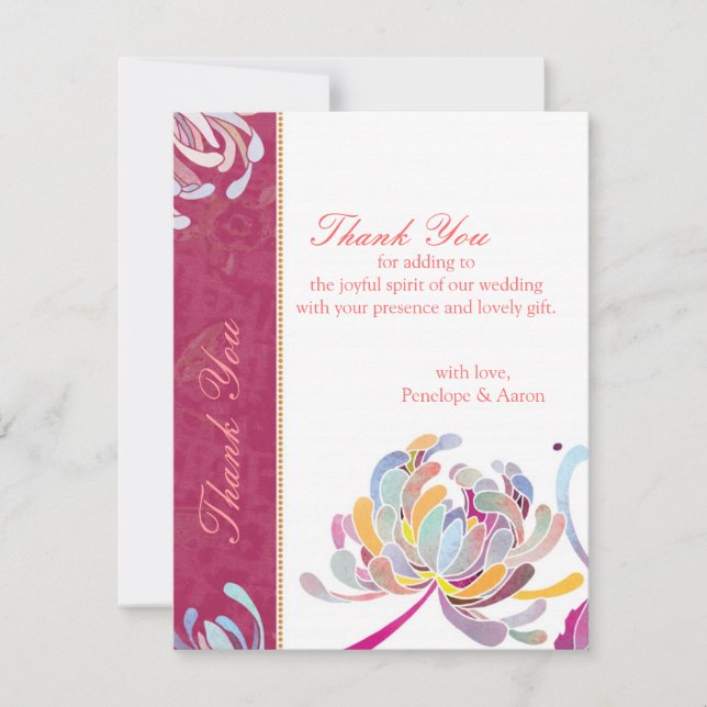 Ressort Floral Fuchsia Merci Mariage (Devant)