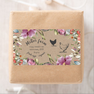 Ressort Floral Rustique Script Étiquette de carton