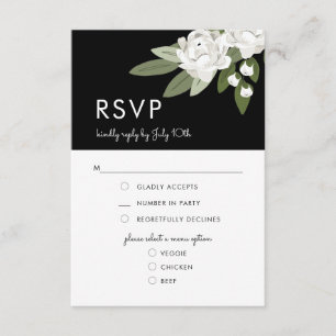 Ressorts Mariages floraux blancs, carte de menu RS