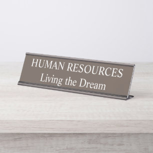 Ressources humaines Vivre le bureau de rêve Plaque