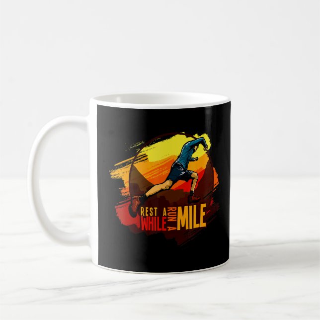 Rest a while run a Mile Trailrunner  Coffee Mug (Left)