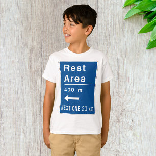 Rest Area 400m Left Road Sign T-Shirt