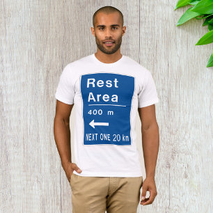Rest Area 400m Left Road Sign T-Shirt
