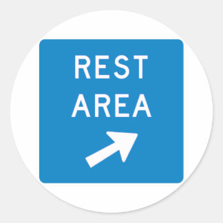 Rest Area Highway Sign Classic Round Sticker