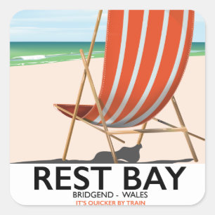 Rest Bay Bridge End Wales Square Sticker