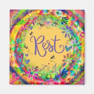 Rest Bees Pretty Fun Inspiring Floral Inspirivity Magnet