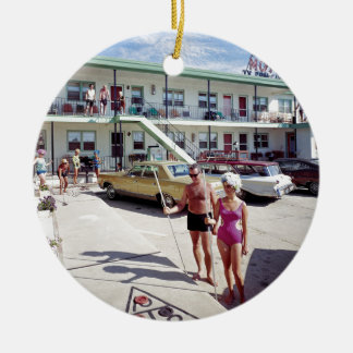 Rest Cove Motel in the 1960's Ceramic Ornament